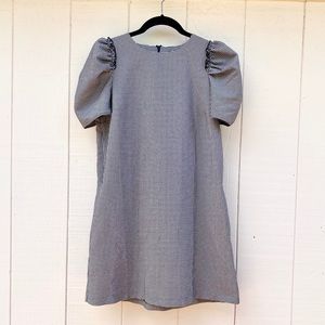 Zara Black and White Houndstooth Dress